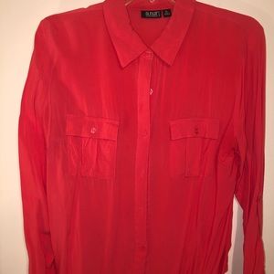 Pink button up shirt